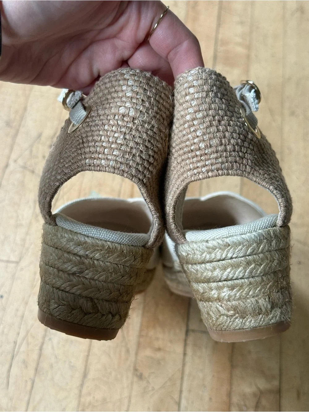 VISCATA BARCELONA Pubol Canvas Espadrille Wedge Heels Closed Toe Quiet Luxury 39